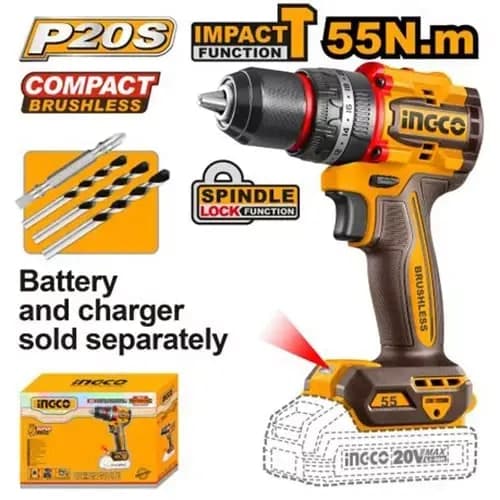 20V COMPACT BRUSHLESS CORDLESS IMPACT DRILL 55NM